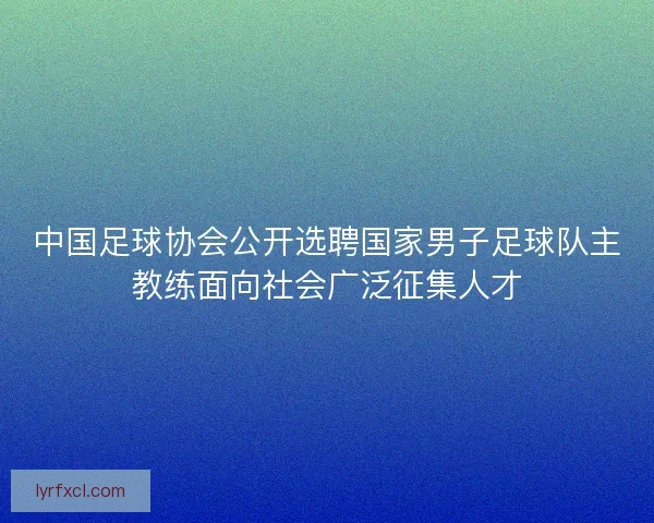 中国足球协会公开选聘国家男子足球队主教练面向社会广泛征集人才