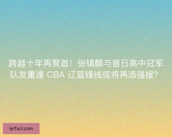 跨越十年再聚首！张镇麟与昔日高中冠军队友重逢 CBA 辽篮锋线或将再添强援？